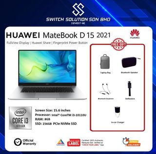 HUAWEI MateBook D15 Laptop, Intel® Core™i3-11th Gen, 8GB +256GB, Eye  Comfort HUAWEI FullView Display, Super Device, Fingerprint Power Button