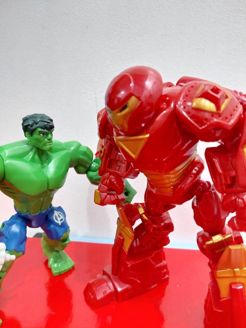 MARVEL MASHER IRON MAN HULK BUSTER and HULK figure set with accessories 