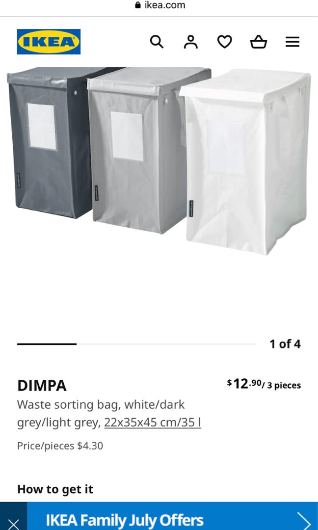 Ikea dimpa online recycling bags