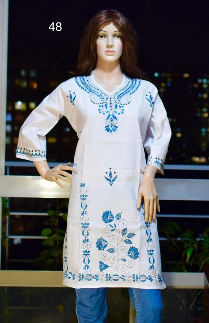 DEBO , FINE HAND CRAFTED KANTHA WORK SALWAR SUIT MATERIAL FOR WOMEN -D –  www.soosi.co.in
