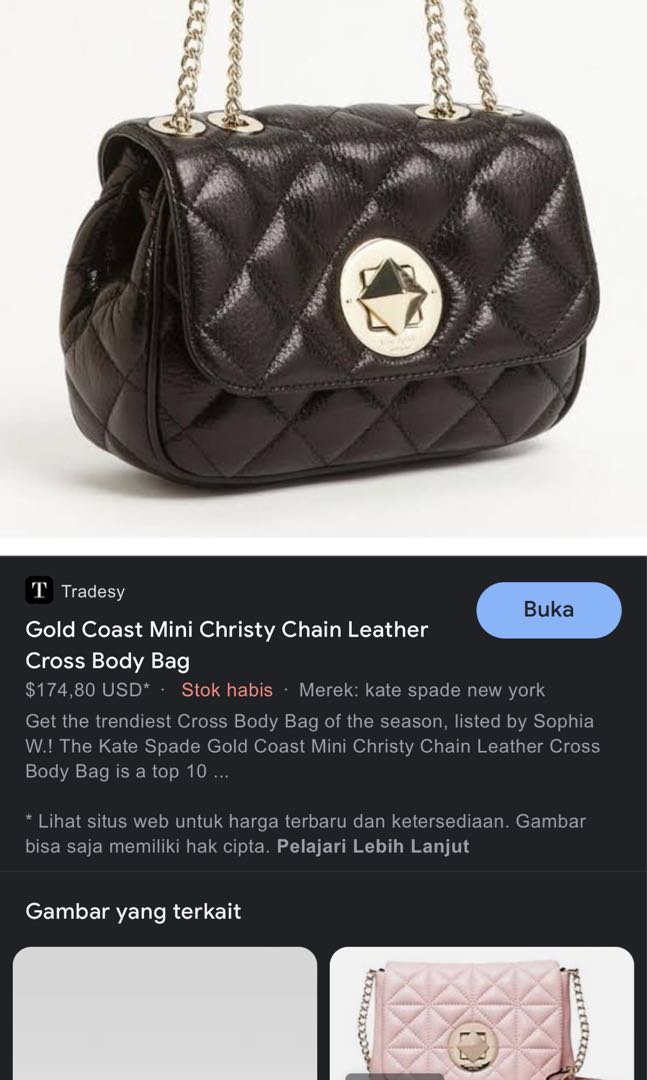 Kate spade Gold Coast Mini Christy Chain Leather Cross Body Bag