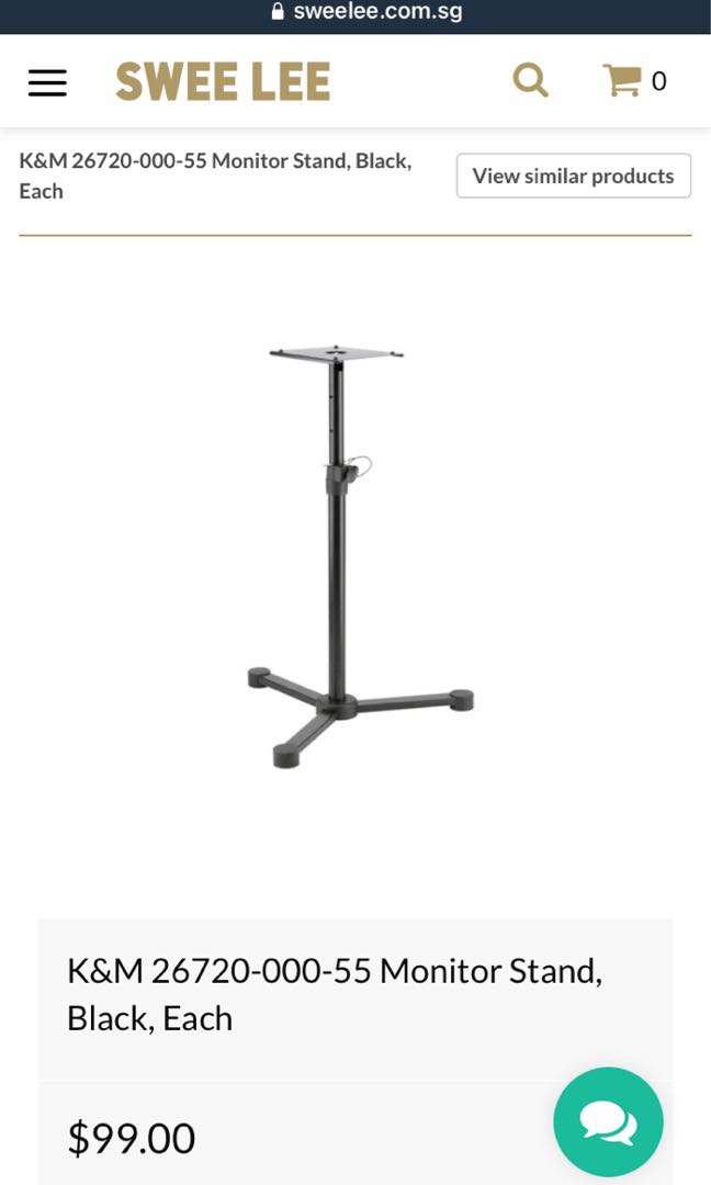 K&M Monitor Stand, Black 2672000055 Swee Lee, Hobbies & Toys, Music