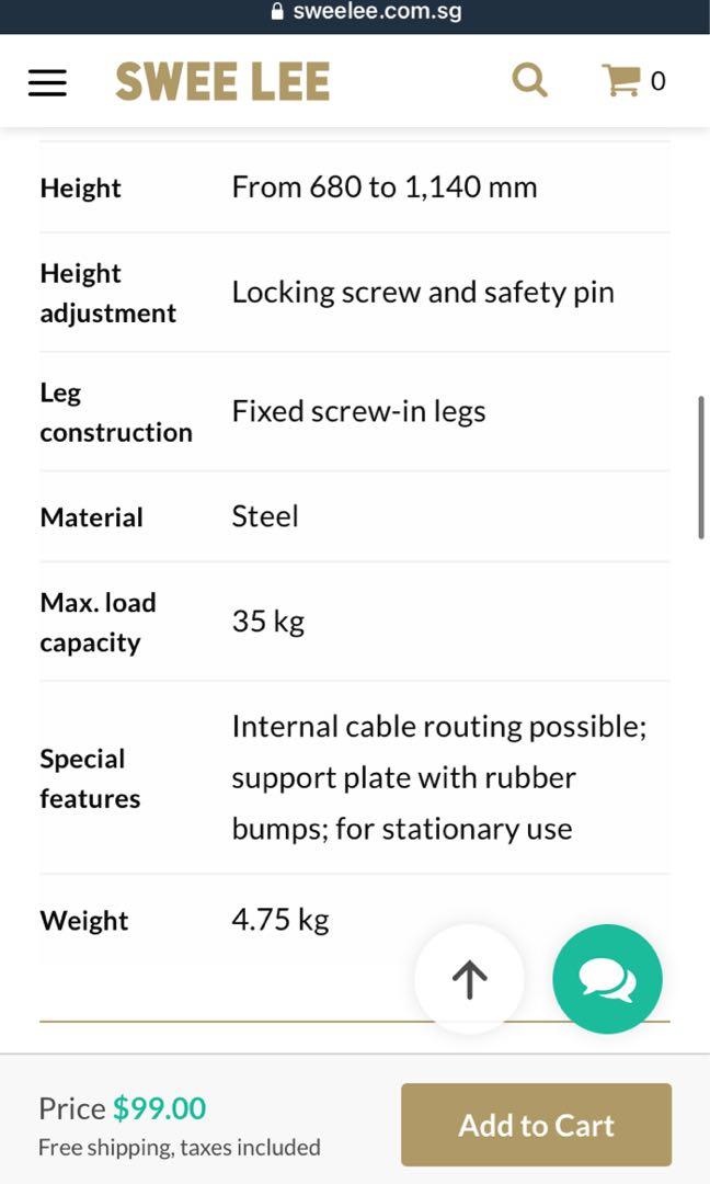 K&M Monitor Stand, Black 2672000055 Swee Lee, Hobbies & Toys, Music