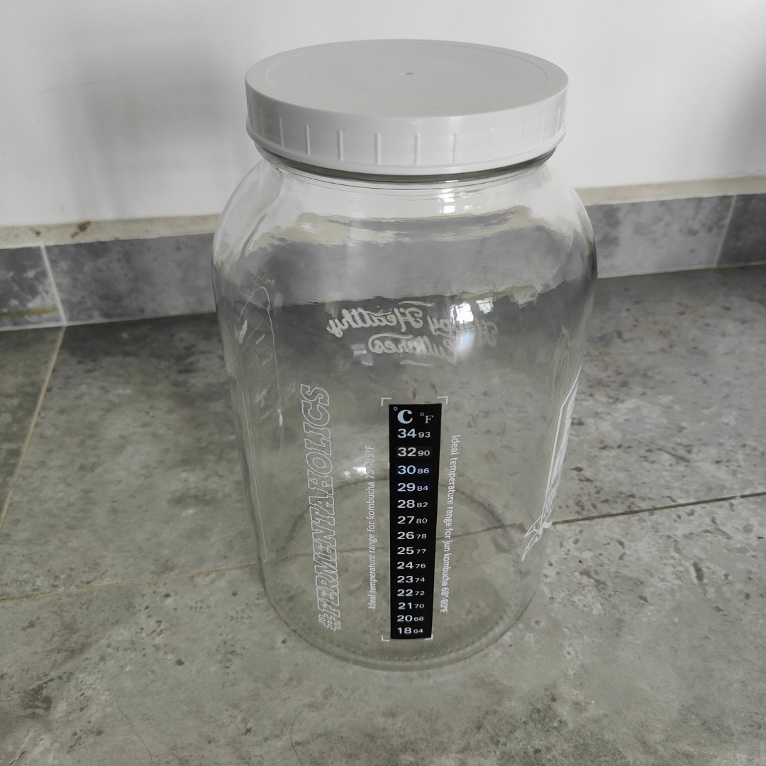 Kombucha Brewing Gallon Jar with Temperature Strip, Furniture & Home