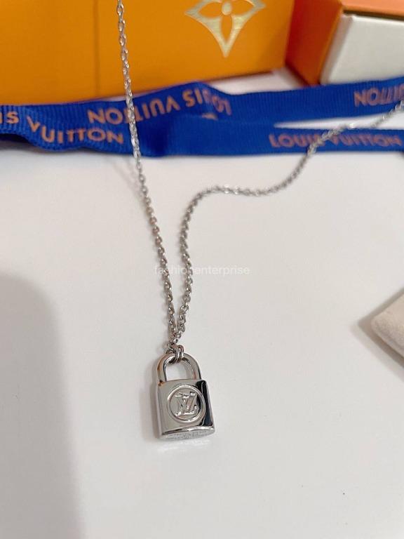 Louis Vuitton Sterling Silver Lockit Pendant Necklace Men s