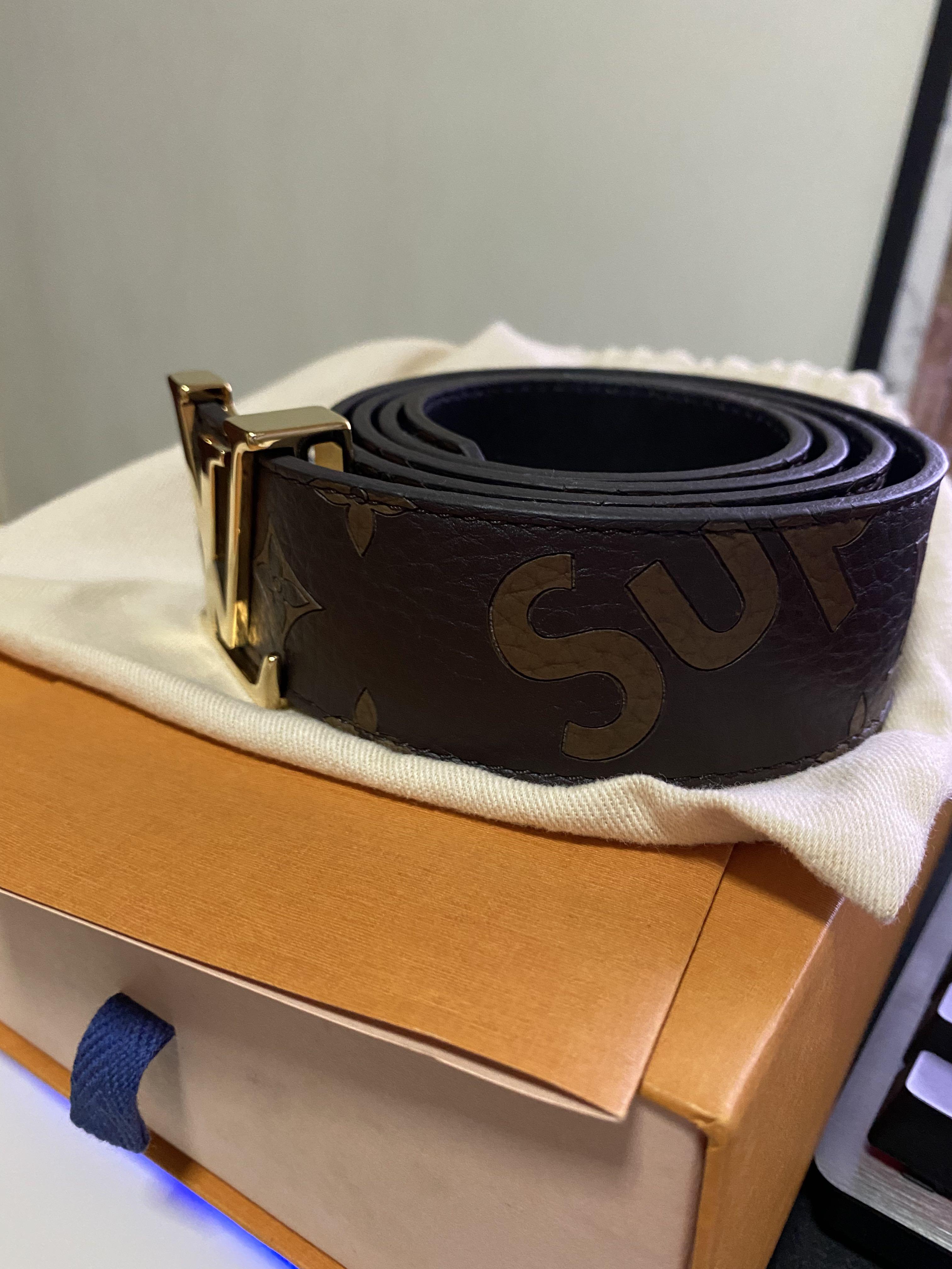 Leather belt Louis Vuitton x Supreme Red size M International in Leather -  5287155