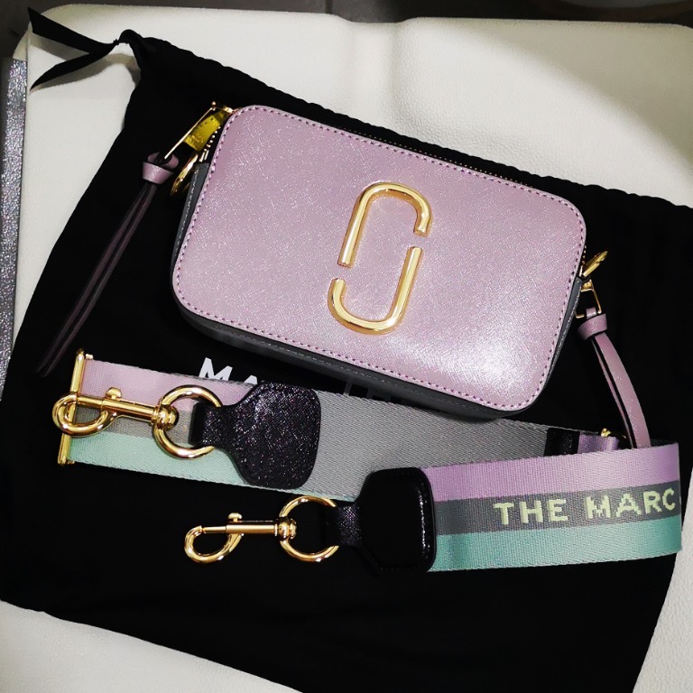 Marc Jacobs snapshot coated leather camera bag dusty lilac purple