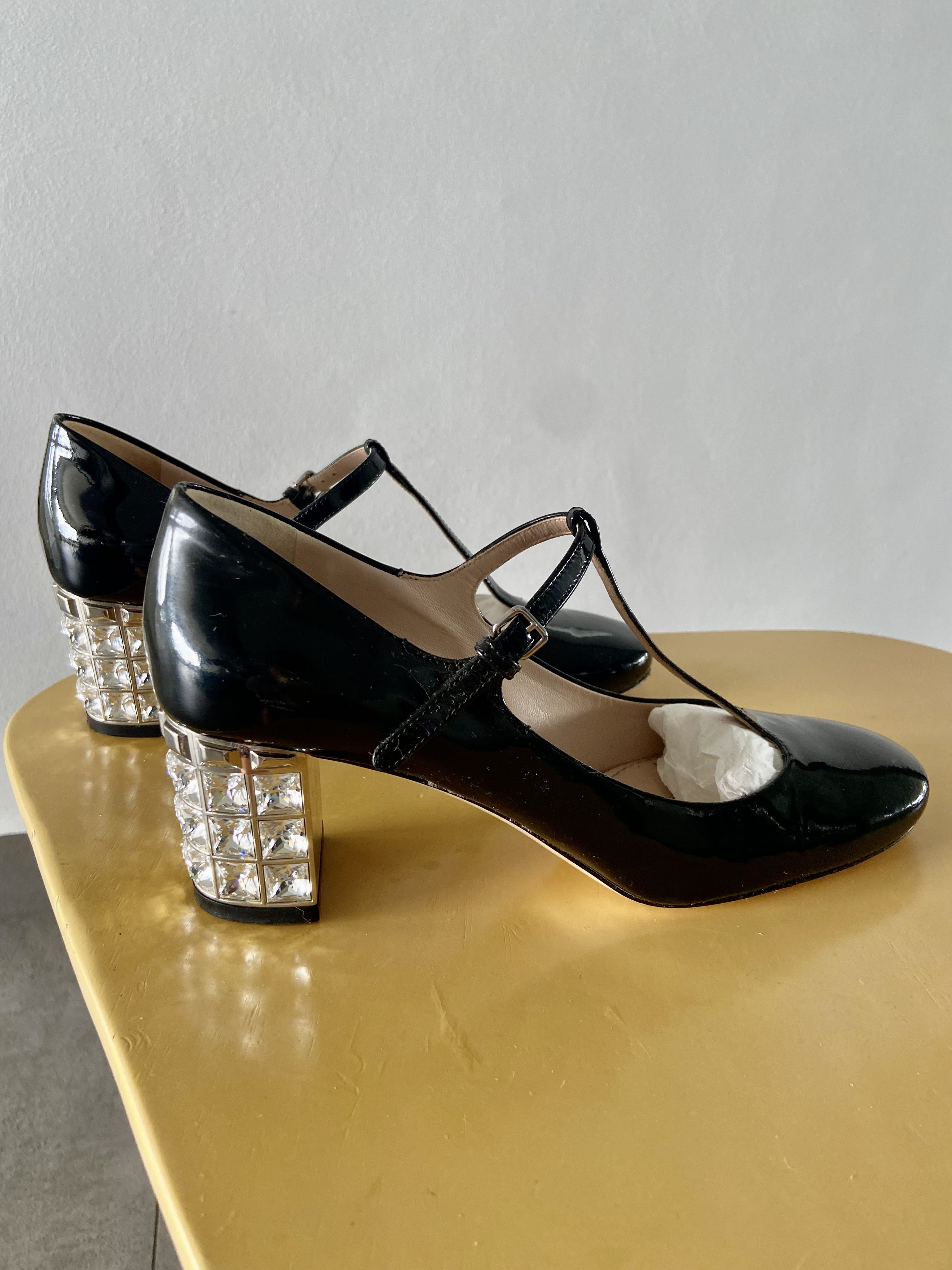 Miu miu crystal best sale heels