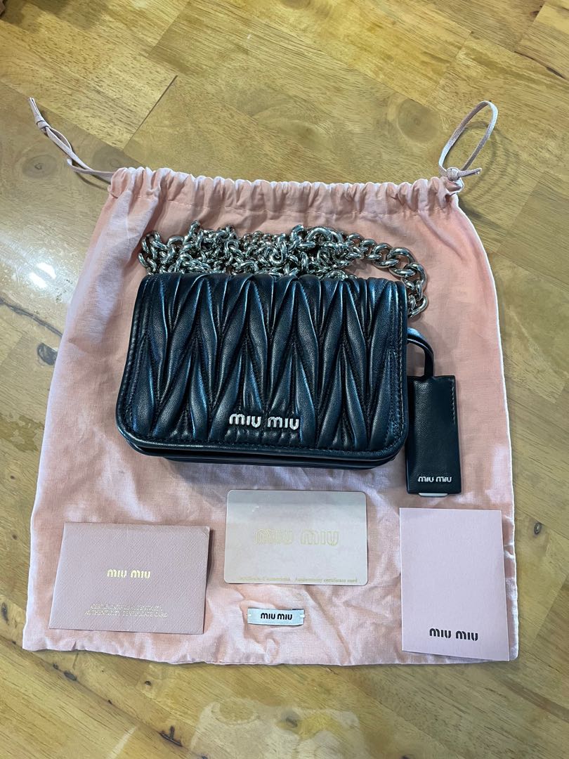 Miu Miu Matelasse Black Sling Bag