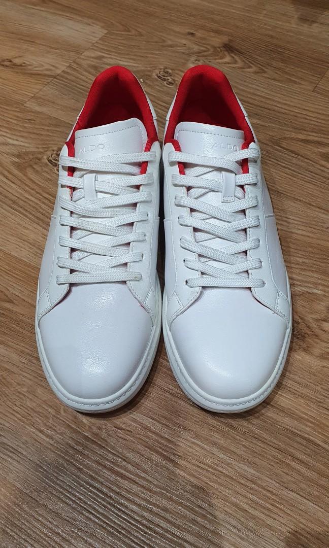 NEW ALDO TOSIEN Men Round Toe with Laces Low Top Sneakers White