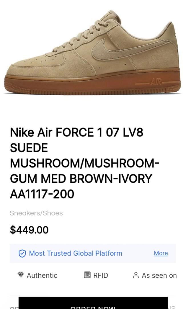 Nike Air Force 1 '07 LV8 Suede 'Mushroom' AA1117-200 - KICKS CREW