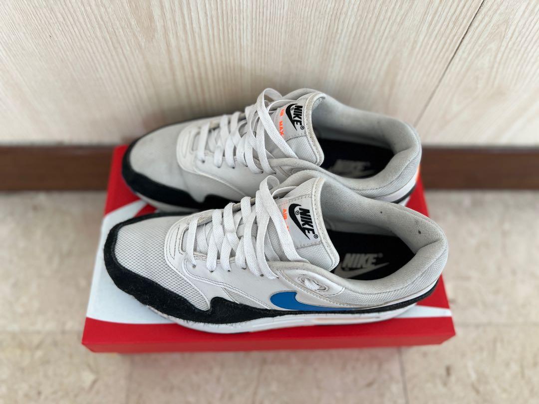 Air max 1 white photo blue total orange black sales