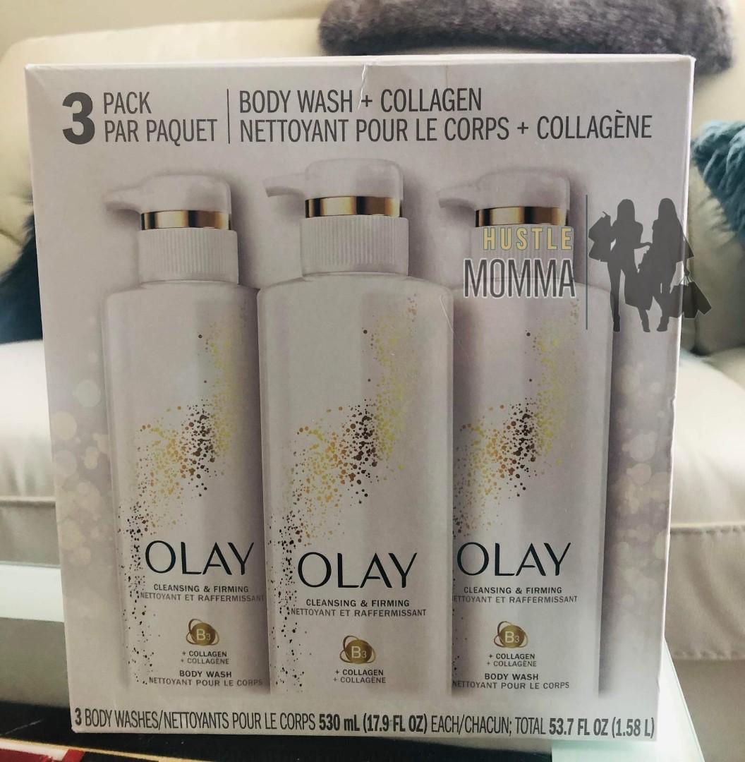 Olay 3 pack Body Wash +Collagen, Beauty & Personal Care, Bath & Body