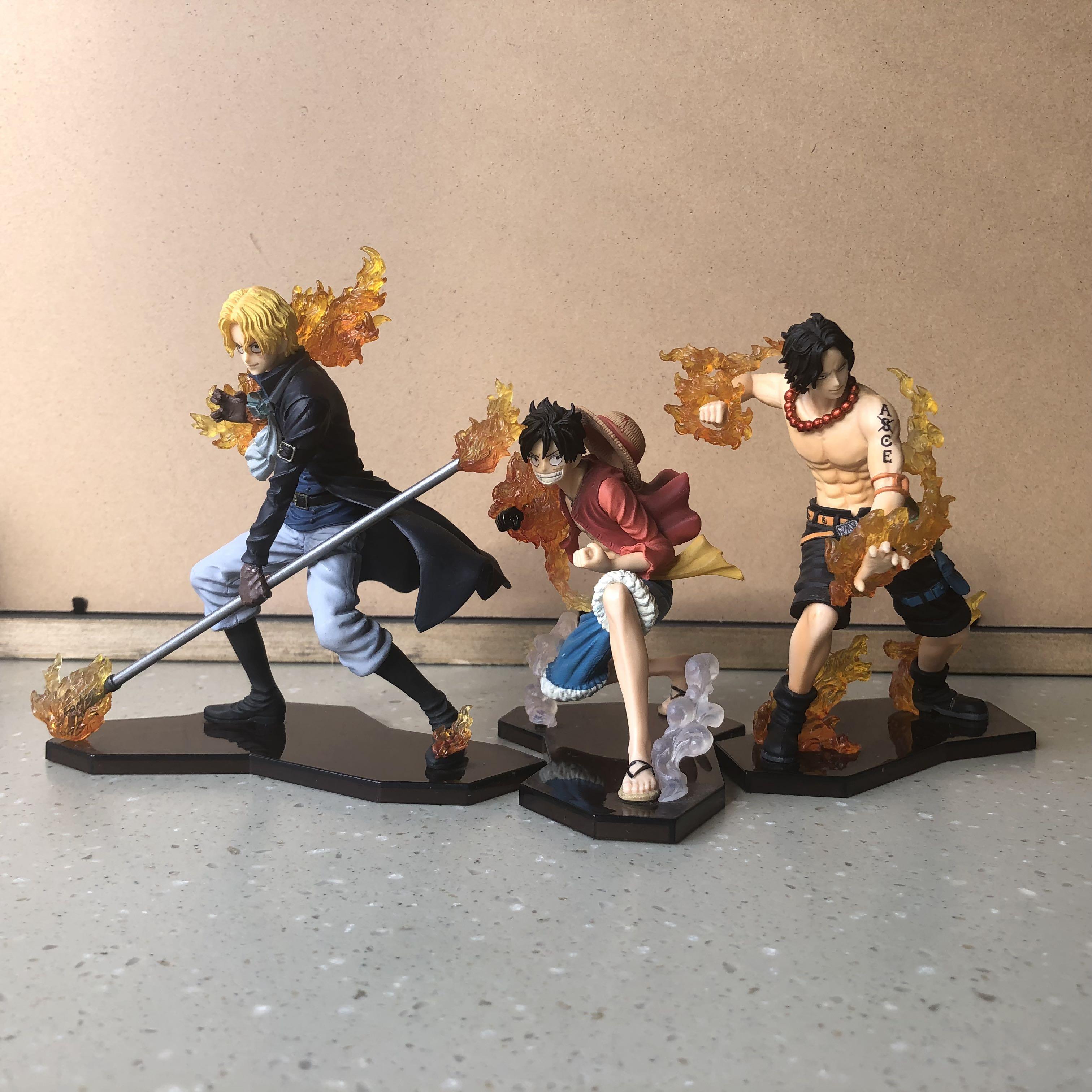 海賊王one Piece食玩炎の三兄弟路飛 艾斯 薩波 興趣及遊戲 玩具 遊戲類 Carousell