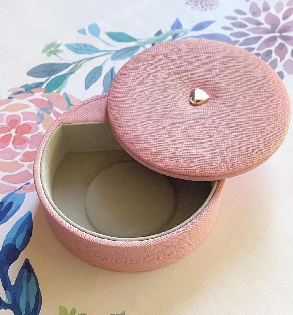 Pandora pink round jewelry box Women s Fashion Jewelry Organizers Accessory Holder Box Organizers on Carousell