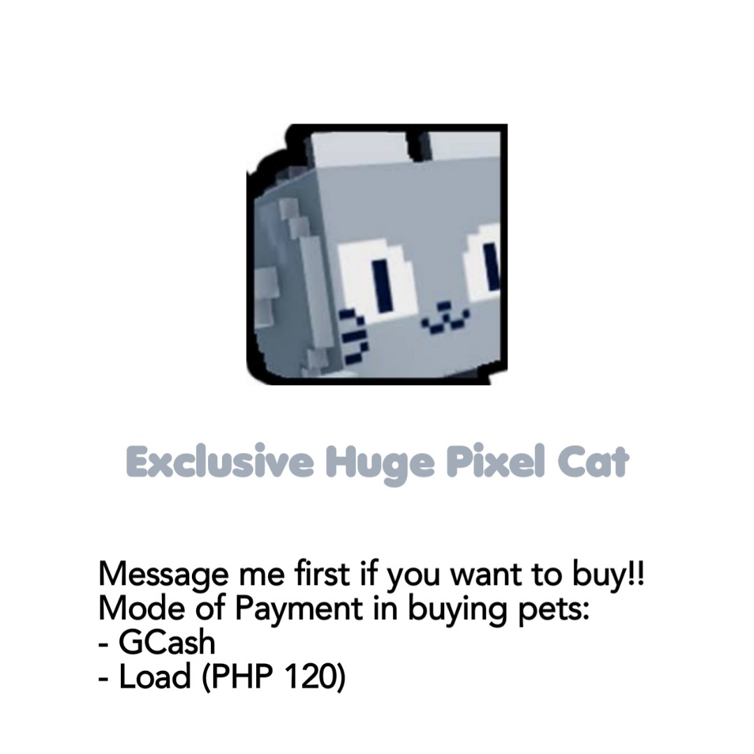 Pet Simulator X Exclusive Huge Pixel Cat, Video Gaming, Video Games