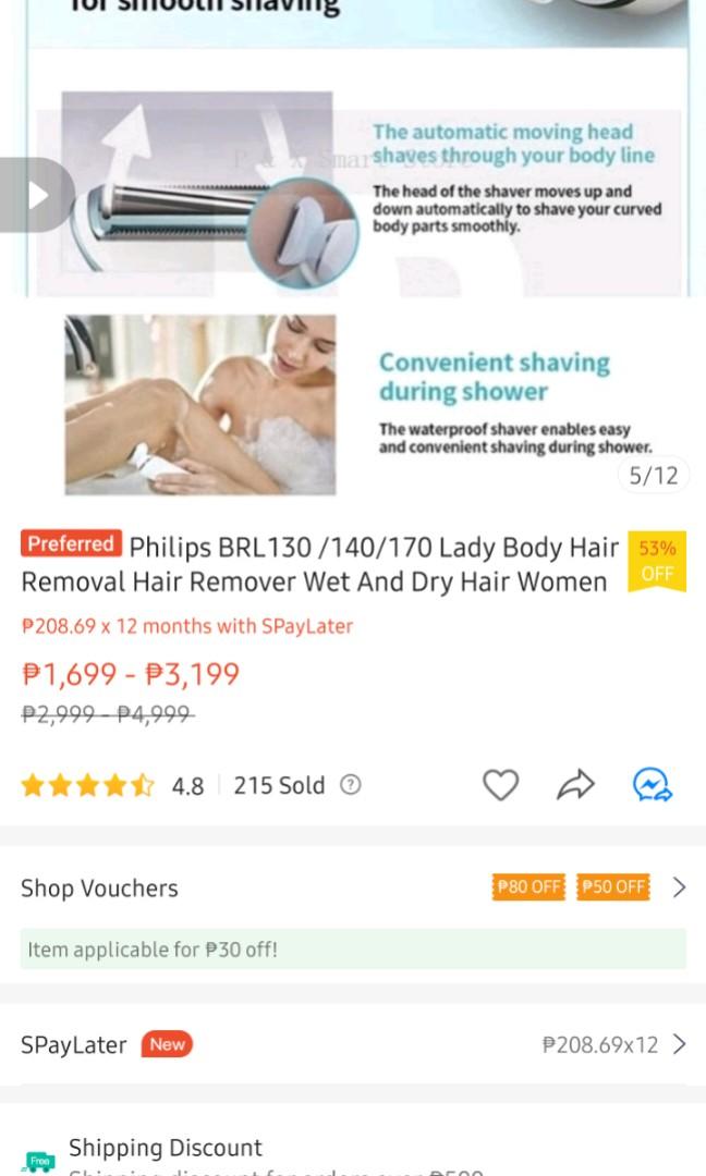 Philips BRL130 Epilator Pink (Category: Sanitary Hygiene) located in Makati City. Submitted by declutteringtitas (Listing ID 1173362698, Image 3). Description: no box included used only 3x full product descr on pic2 last pic is FREE selling cheap as item is rarely used shipping c/o buyer.