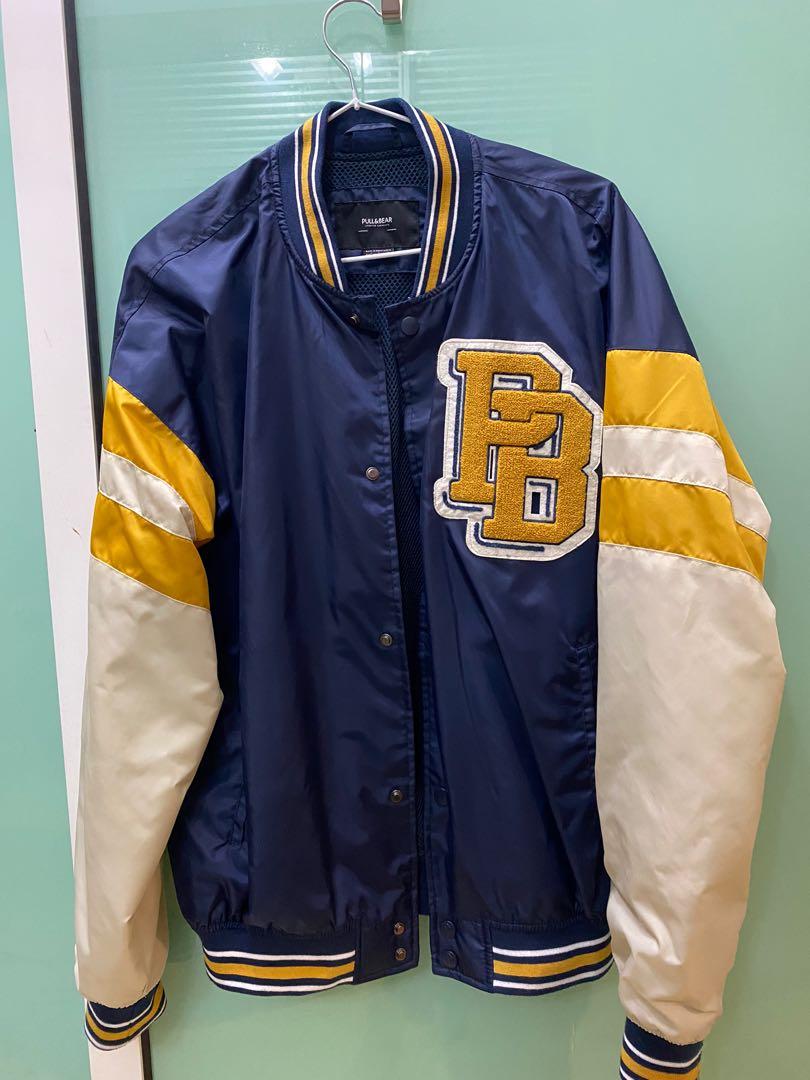 Pull and cheap bear blue jacket