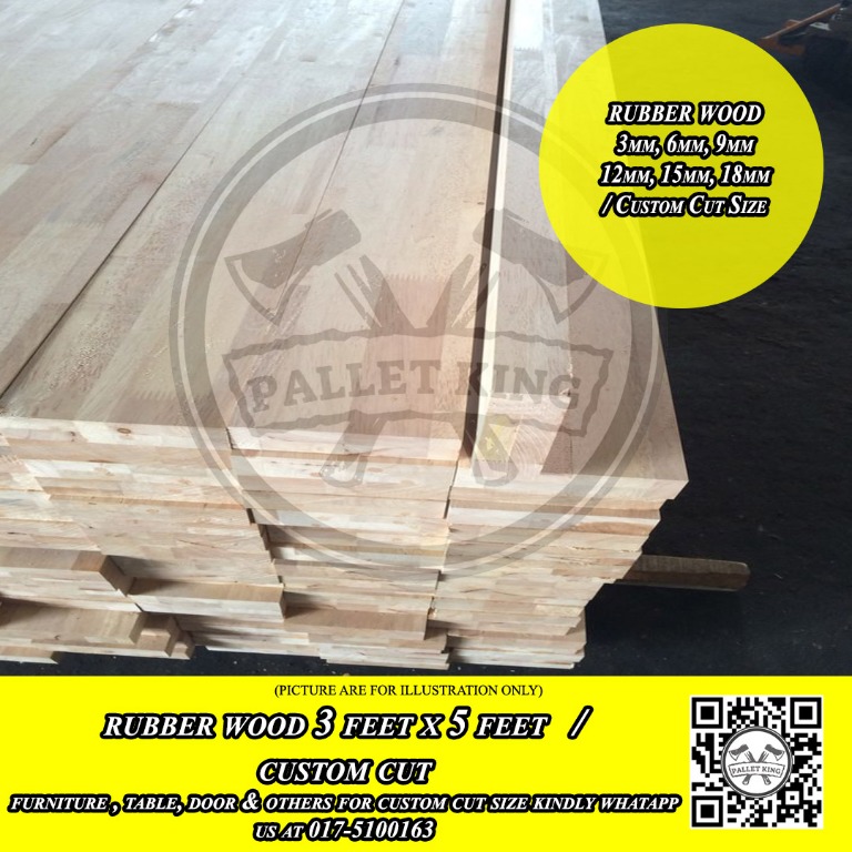 Rubber Wood Board Grade A, Furniture & Home Living, Home Improvement