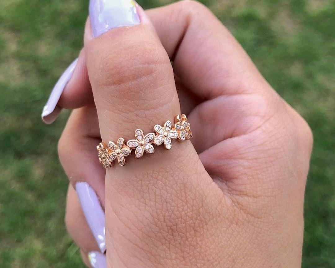 Pandora rose gold daisy ring online