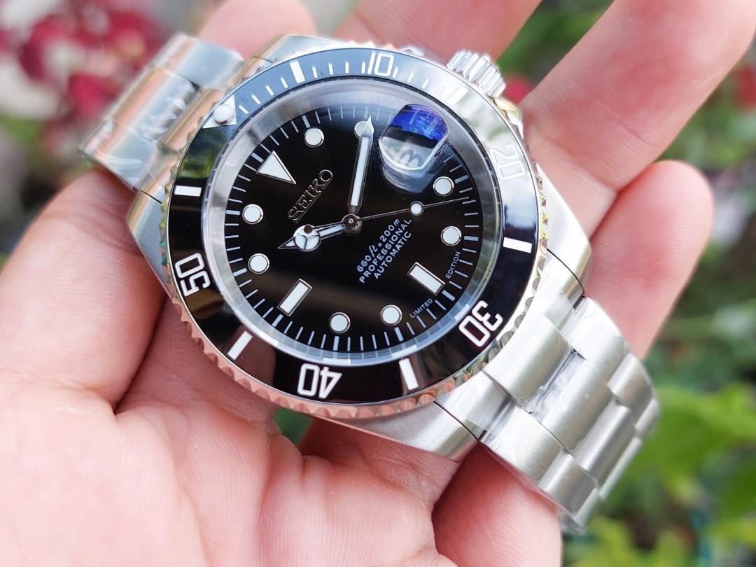 SeikoLex Custom Build BLACK SUBMARINER HOMAGE Automatic Watch, Men's  Fashion, Watches & Accessories, Watches on Carousell