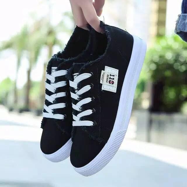 canvas denim sneakers