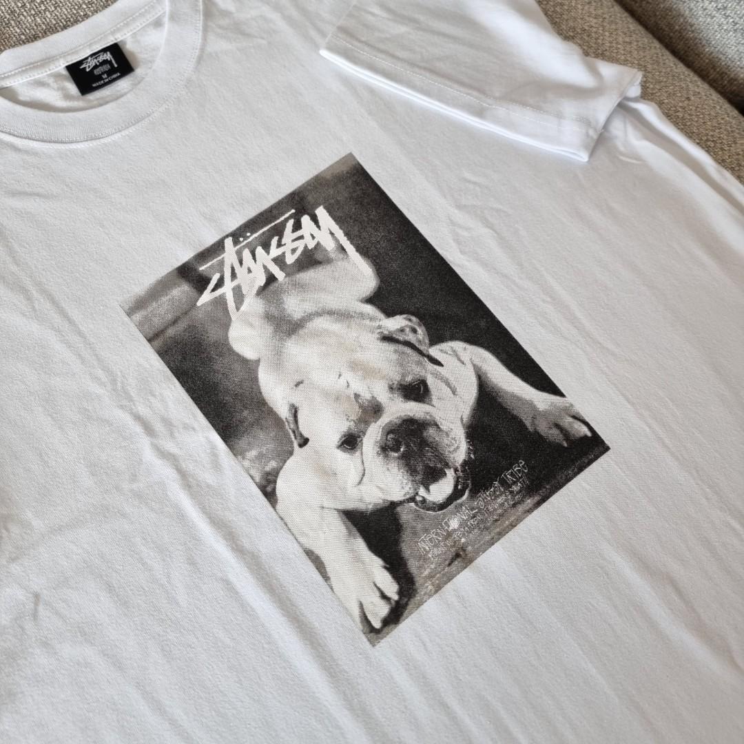 Stussy Bulldog T-Shirt - SIZE MEDIUM OVERSIZE WHITE