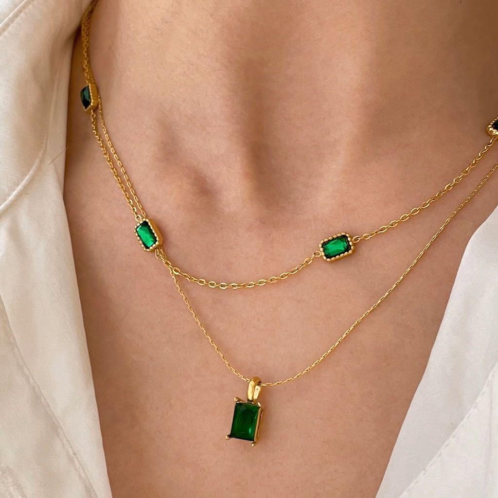 Tilly Emerald Necklace Bracelet Women s Fashion Jewelry
