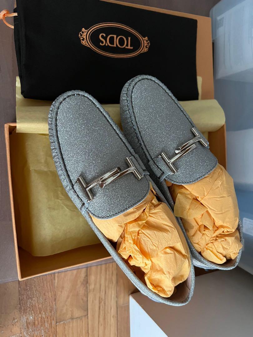 Tod s Glitter Loafers Women s Fashion Footwear Flats on Carousell