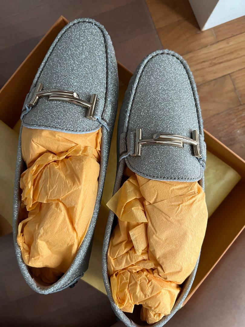 Tods hotsell glitter loafers