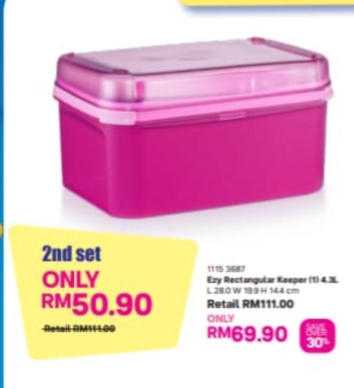 Tupperware Ezy Rectangular Keeper, Furniture & Home Living, Kitchenware ...