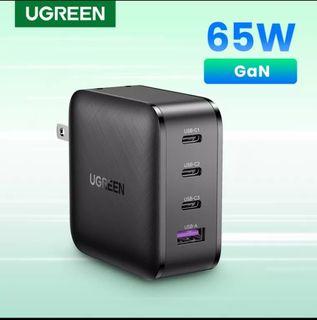 UGREEN 65W GaN Charger Foldable Plug  4 Ports USB Type C PD Charger Power  Delivery Fast Charger for iPad Pro 2021 iPhone 12 13 Pro Max Macbook Air M1 2020 Samsung S20+ Surface Pro 7 Dell  ASUS Lenovo ThinkPad Laptop