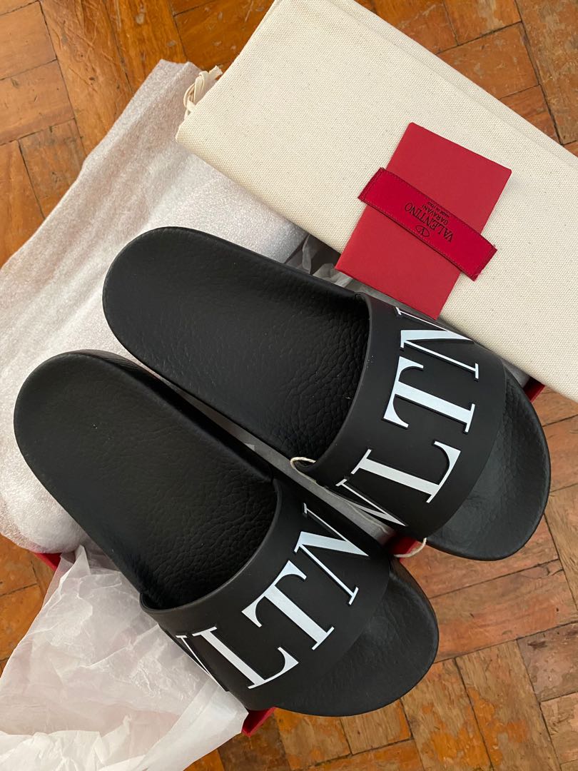 Valentino VLTN slides, Women's Fashion, Footwear, Slippers and slides ...