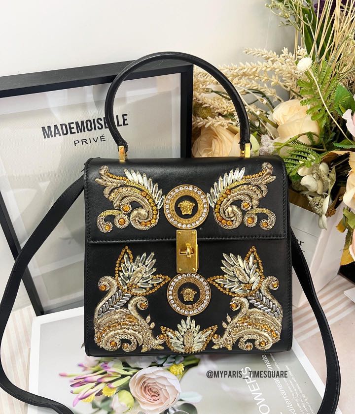 Versace embroidered sale baroque shoulder bag