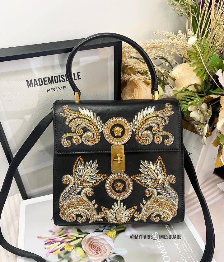 Versace embroidered clearance baroque shoulder bag