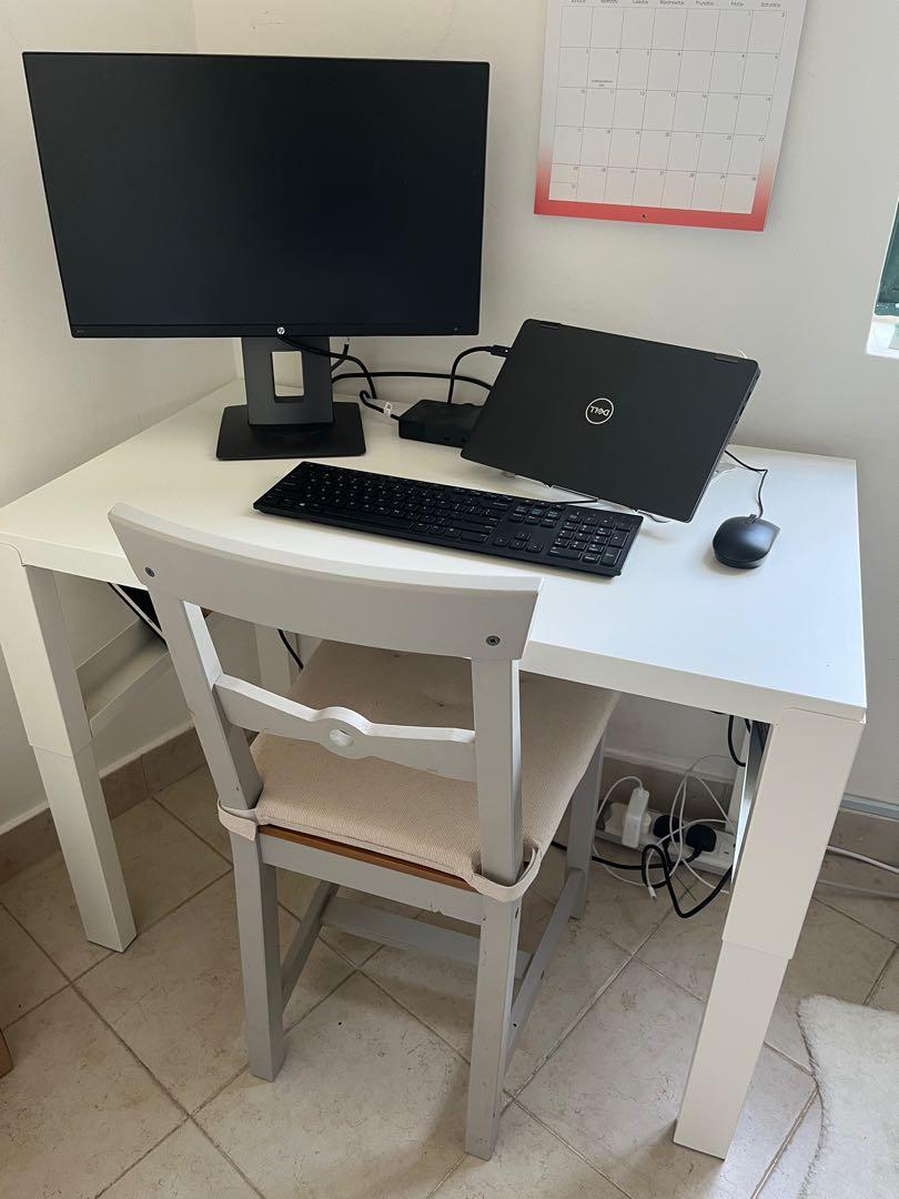 White IKEA PAHL Desk Furniture Home Living Furniture Other