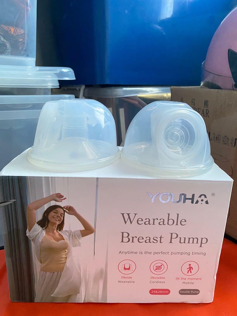 Wearable Breast Pump Hands Free Electric Single Portable Wearable Cup 8oz/  240ml BPA-free 3 Modes 9 Suction Levels Rechargeable Comfort Breastfeeding