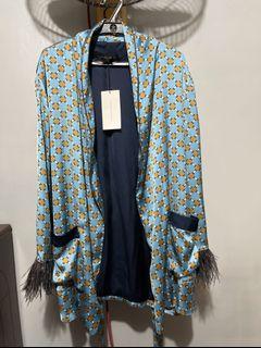 Zara silk feather robe / kimono