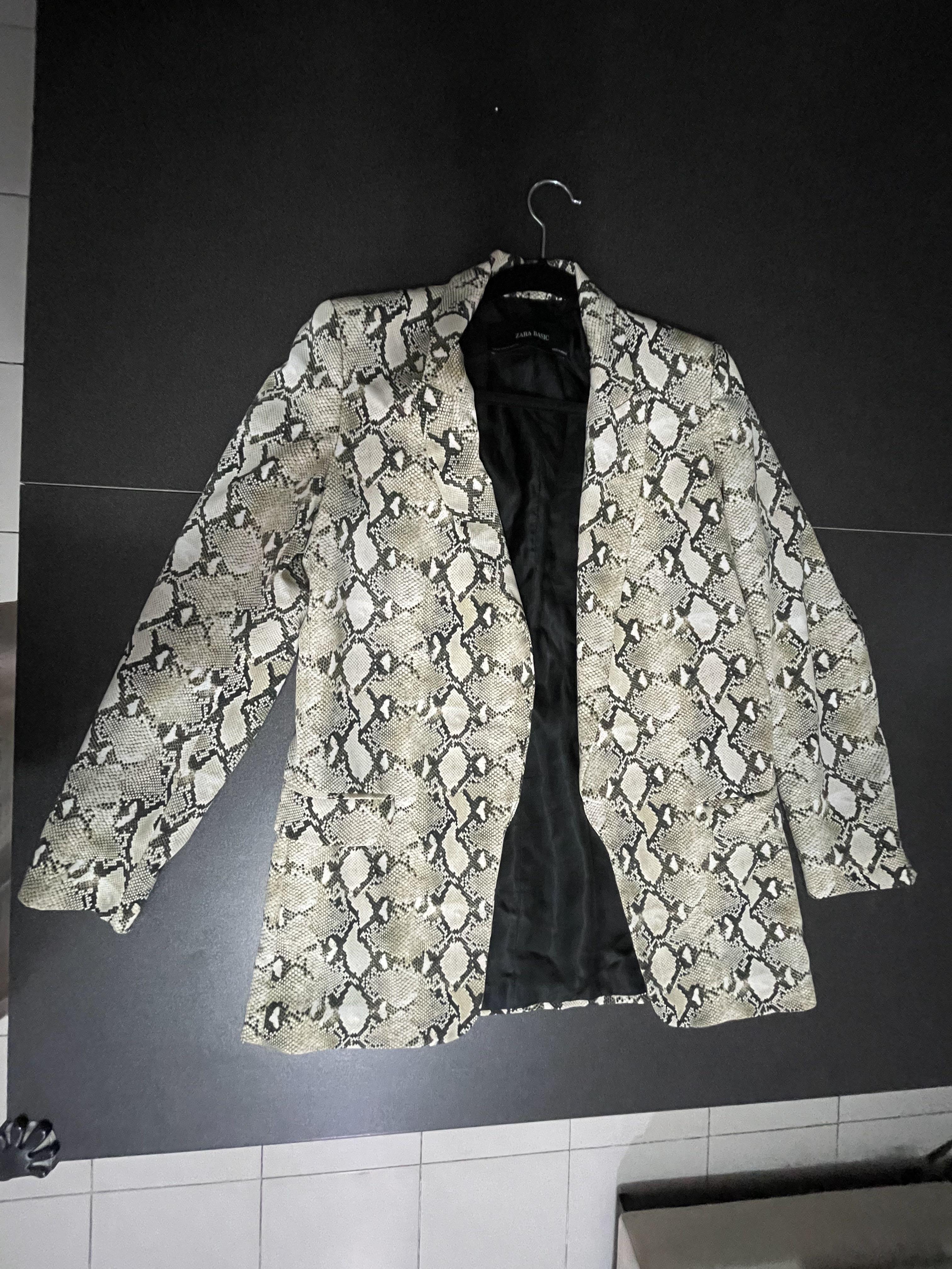 Zara Snake Print Oversized Blazer