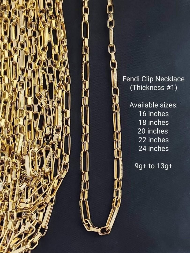 18k FENDI CLIP GOLD NECKLACE Women s Fashion Jewelry Organizers Necklaces on Carousell