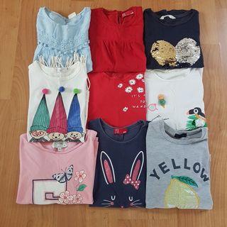 9 pcs Preloved / Used Kid Girl Shirt   9 Helai Baju Kanak Perempuan Terpakai Murah