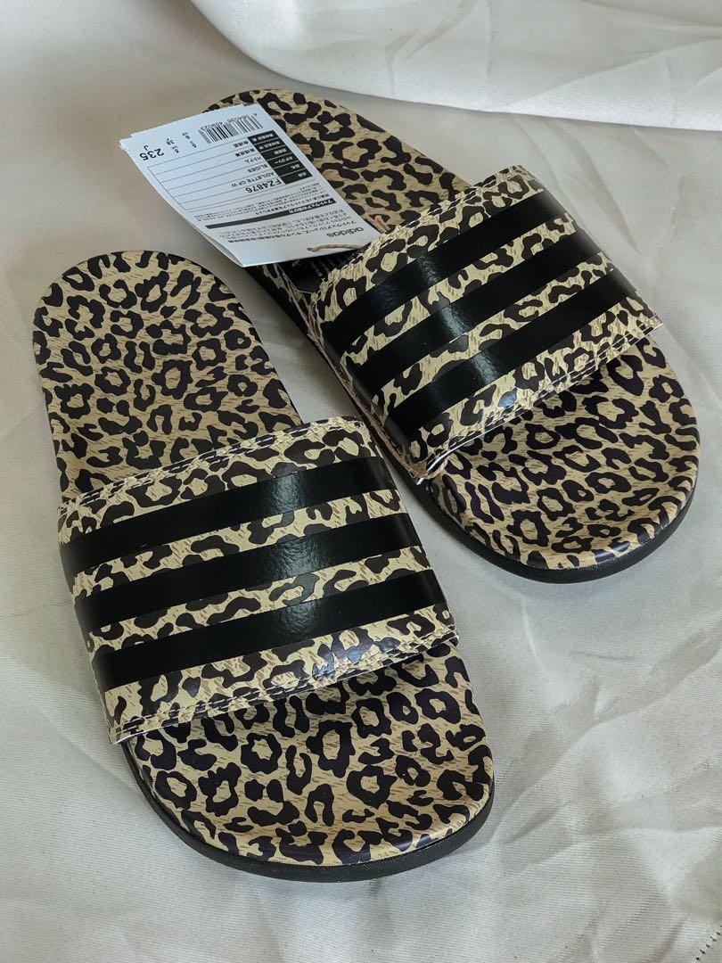 Adidas Leopard Printed Slides Adilette CF W Women s Fashion Footwear Slippers and slides on Carousell