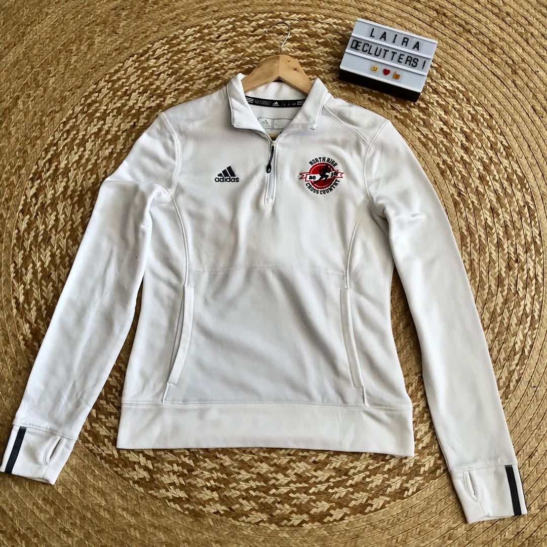 Adidas White Jacket, Women's Fashion, Coats, Jackets and Outerwear on