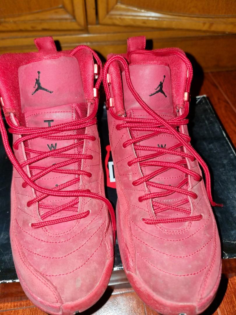 Jordan 12 red online suede release date