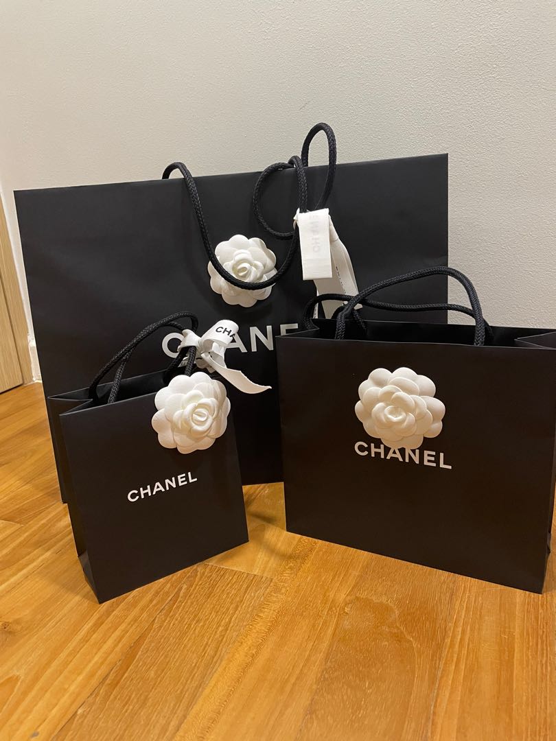 Authentic Chanel Boutique Paper Bags & Ribbons, Hobbies & Toys, Stationery  & Craft, Craft Supplies & Tools on Carousell