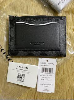 AUTHENTIC COACH Slim Bifold Card Wallet for Men In Signature Canvas