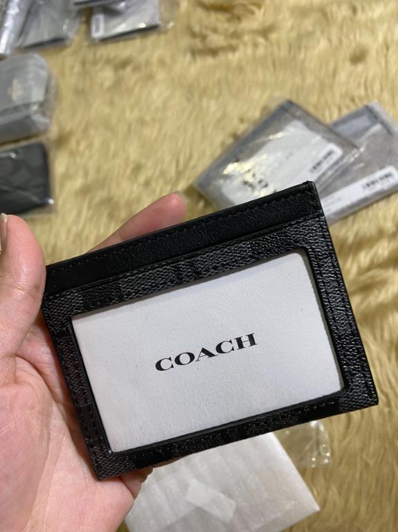 AUTHENTIC COACH Slim Id Card Case In Signature Canvas, Men's Fashion ...