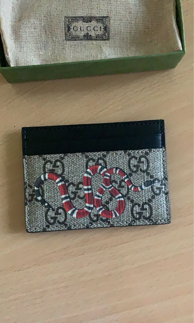 Authentic gucci snake card holder, Men's Fashion, Watches & Accessories