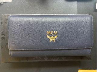 Authentic MCM navy blue long wallet