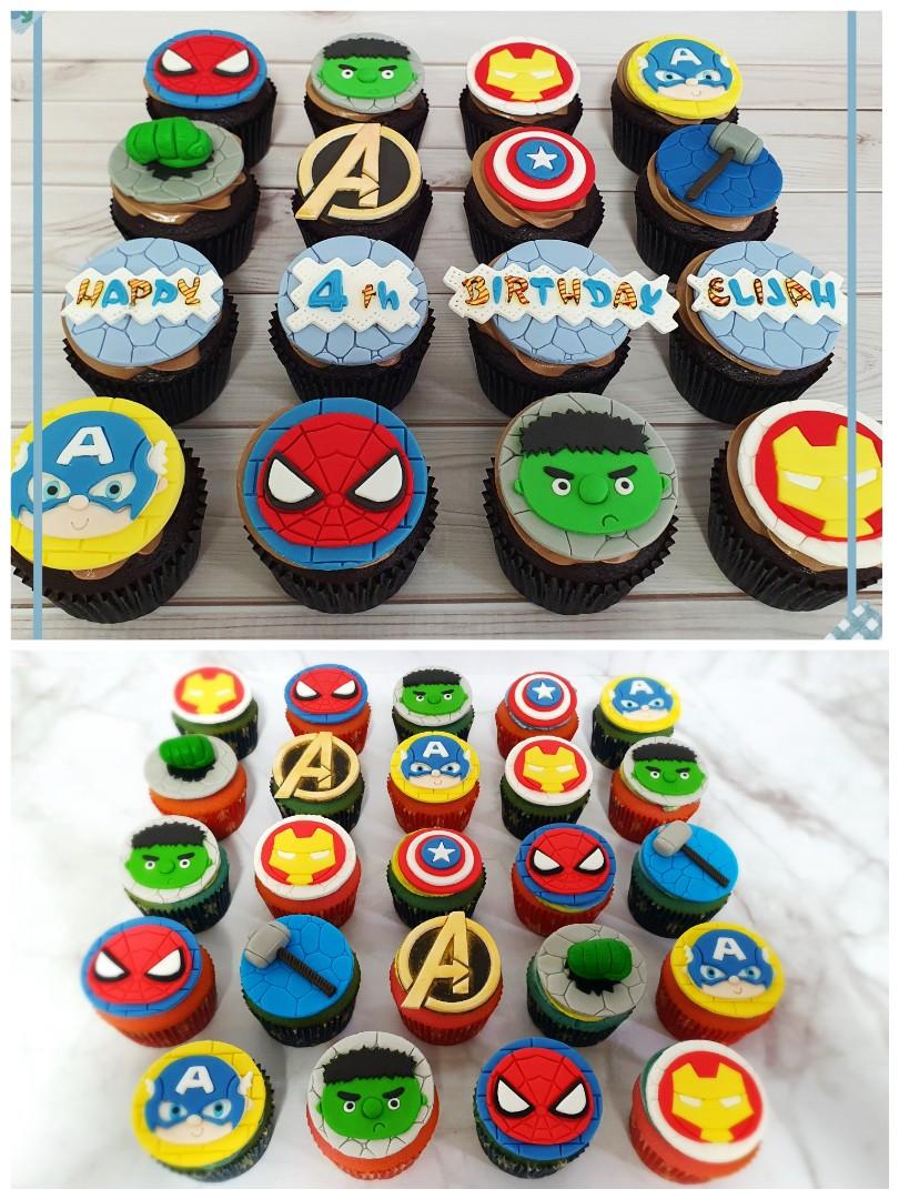 Avengers / Super Heroes / Spiderman / Ironman / Captain America / Thor /  Hulk / Batman/ Superman Customized Birthday Cupcakes, Food & Drinks,  Homemade Bakes on Carousell